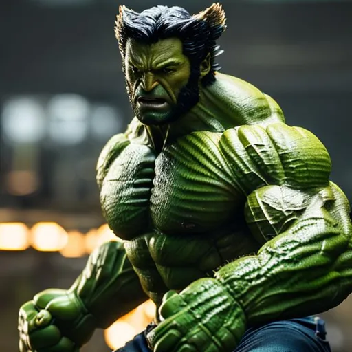 Prompt: Wolverine as Hulk, extremely, detailed environment, intricate, detailed skin, natural colors , professionally color graded, photorealism, 8k, moody lighting.