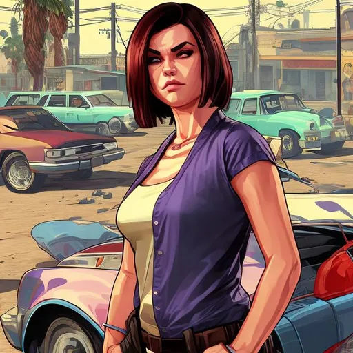 Prompt: GTA6 character Lucy cover