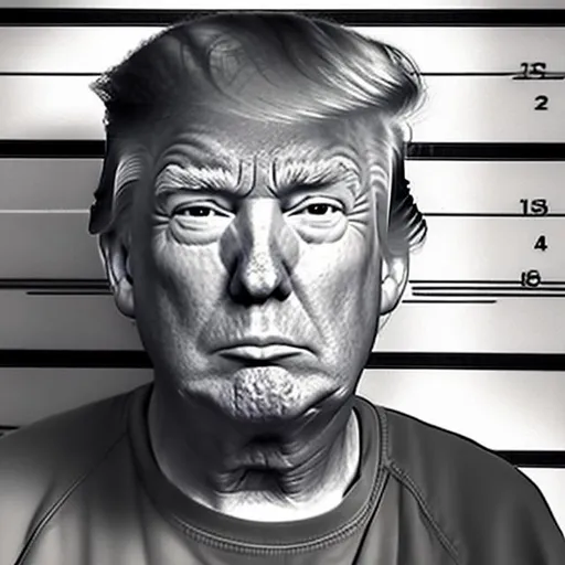 Prompt: Donald Trump's mugshot at prison.