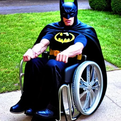 batman in a wheel chair | OpenArt