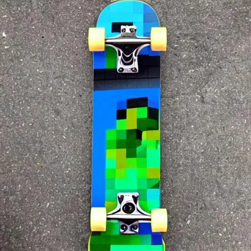 Prompt: Minecraft Themed Skateboard

