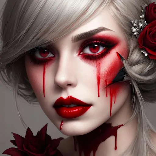 Prompt: beautiful,bloody red lips