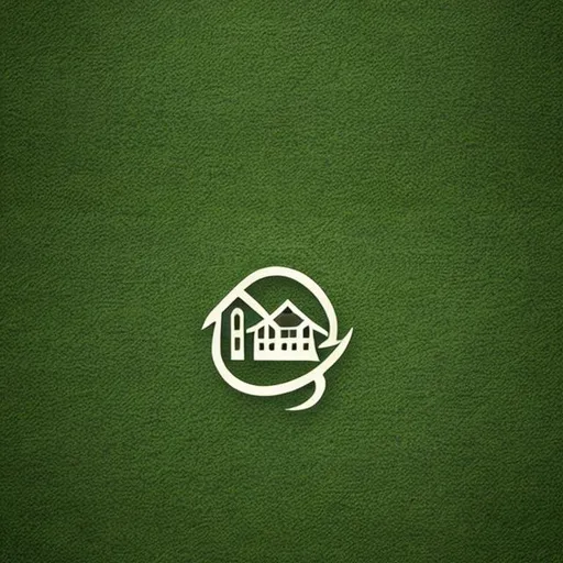 Prompt: Houses with nature, round logo, very simple, modern