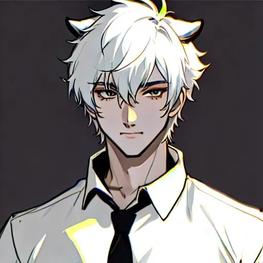 Prompt: Cow-human hybrid (male, short hair)