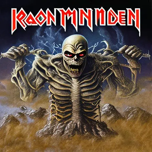 Prompt: iron maiden album cover