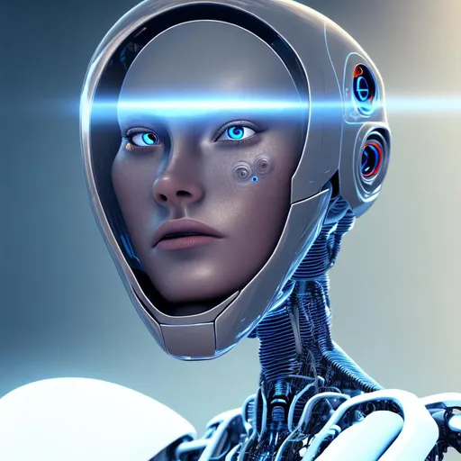 Prompt: Photorealistic portrait Futuristic Robot , Intricately detailed, 8k resolution