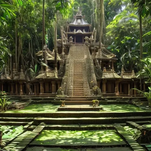 Prompt: TEMPLO SELVA JUNGLA VISTA FRONTAL
