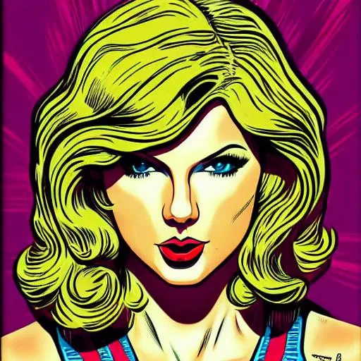Prompt: Retro comic style artwork, highly detailed Taylor Swift, comic book cover, symmetrical, vibrant