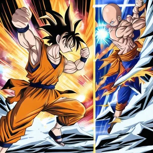 Prompt: goku vs saitama