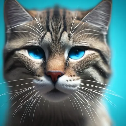 Prompt: gato filhote fofinho foto de perfil fundo azul claro
