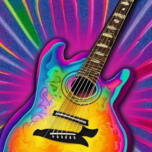 Prompt: Lisa Frank style acoustic guitar 