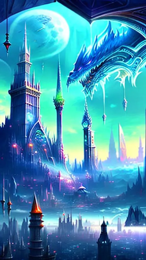 Prompt: fantastic fantasy city