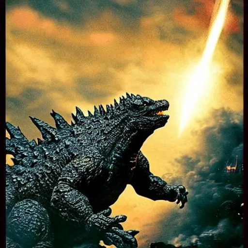 Godzilla fights aliens | OpenArt