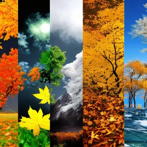 the four seasons, elements, corresponding together