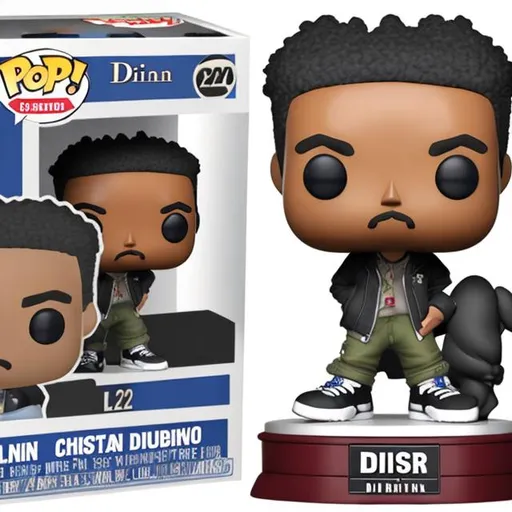 Prompt: Christian Dior b22 sneaker Funko pop figure Huey and riley from  the boondocks