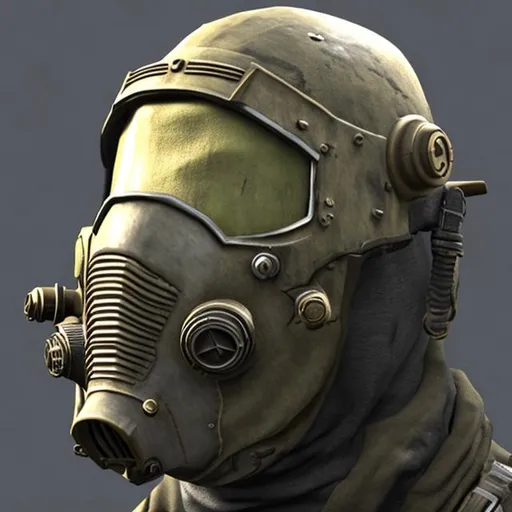 Prompt: ncr ranger mask detailed, fallout, vietnam era, combat, jungle, battle armored