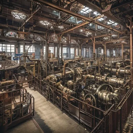 Prompt: Edwardian Steampunk Factory

