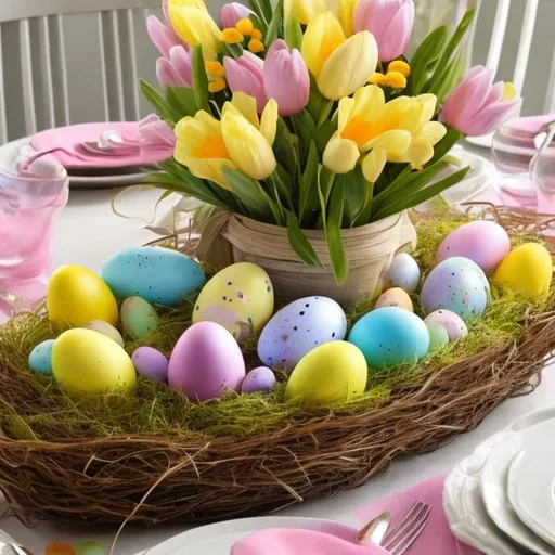 Prompt: A unique Easter centerpiece 