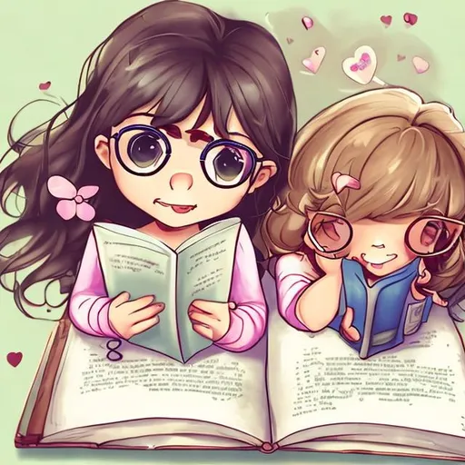 Prompt: Cute readers and author images. 