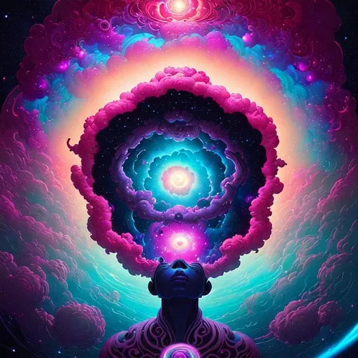 Prompt: prompt! dream symmetry!! stunning render of a cosmic sky nebula populated with orchid children!! by victo ngai, kilian eng vibrant colours, dynamic lighting, digital art, winning award masterpiece, fantastically beautiful, illustration, aesthetically inspired by beksinski and dan mumford, mike cole trending on artstation, art by android jones 8 k 
