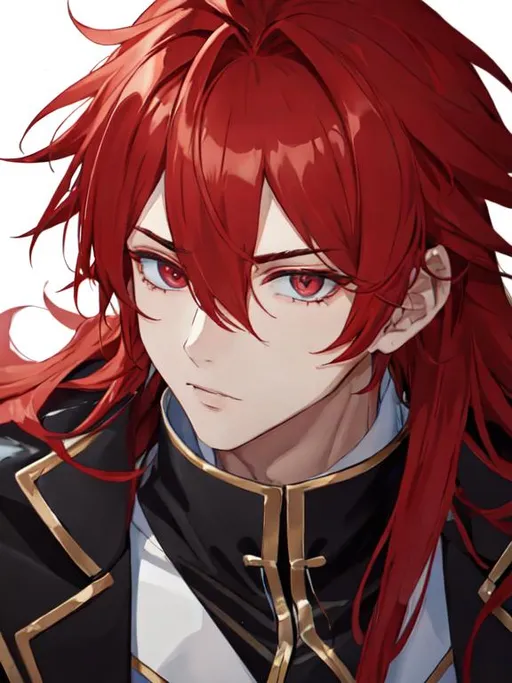 Prompt: Zerif 1male (Red side-swept hair covering his right eye) 