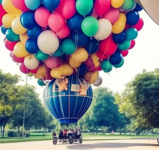 Prompt: ballons are now the new transport system
