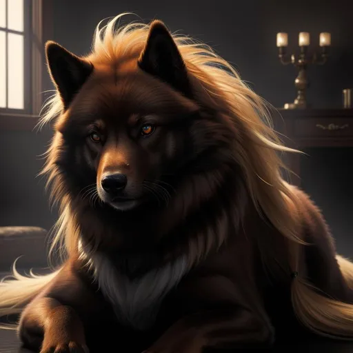 Prompt: 8k, 3D, UHD, masterpiece, oil painting, best quality, artstation, hyper realistic, photograph, perfect composition, zoomed out view of character, 8k eyes, Portrait of a (beautiful Ninetales), {canine quadruped}, thick glistening deep gold fur, deep sinister (crimson eyes), ageless, lives a thousand years, epic anime portrait, vindictive, angry, growling, vengeful, wearing a beautiful (silky scarlet and gold scarf), thick white mane with fluffy golden crest, golden magic fur lighlights, studio lighting, animated, sharp focus, intricately detailed fur, graceful, regal, cinematic, possesses fire element, blizzard, snow mountain, magnificent, sharp detailed eyes, beautifully detailed face, highly detailed starry sky with pastel pink clouds, ambient golden light, golden sunlight on hair, plump, perfect proportions, nine beautiful tails with pale orange tips, insanely beautiful, highly detailed mouth, symmetric, sharp focus, golden ratio, complementary colors, perfect composition, professional, unreal engine, high octane render, highly detailed mouth, Yuino Chiri, Anne Stokes