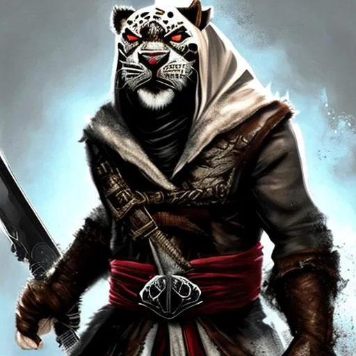 Prompt: A Furry Jaguar Assassin From Assassin's Creed