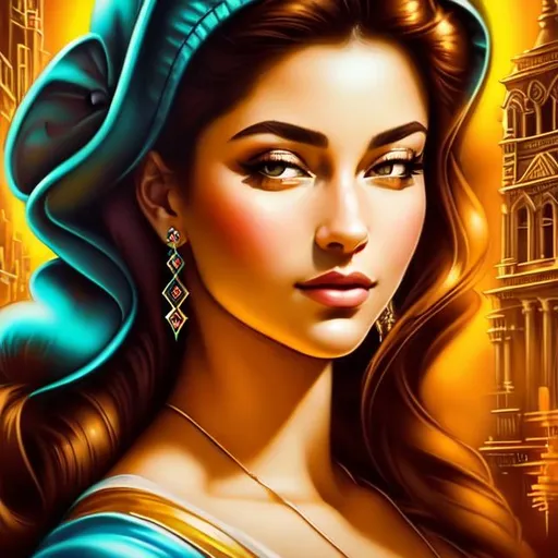 Prompt: A portrait of a woman in the style of Leonardo De Vinci