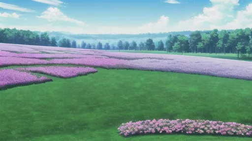 Prompt: A beautiful wallpaper landscape of flowers and trees. anime opening, sharp, focused, vivid colours, happy