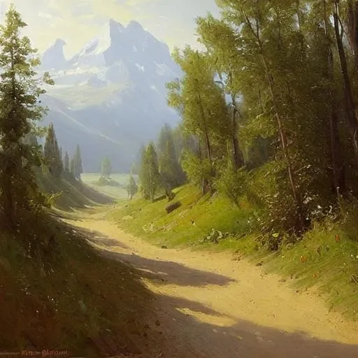 Prompt: a peder mork monsted like painting of a landscape.