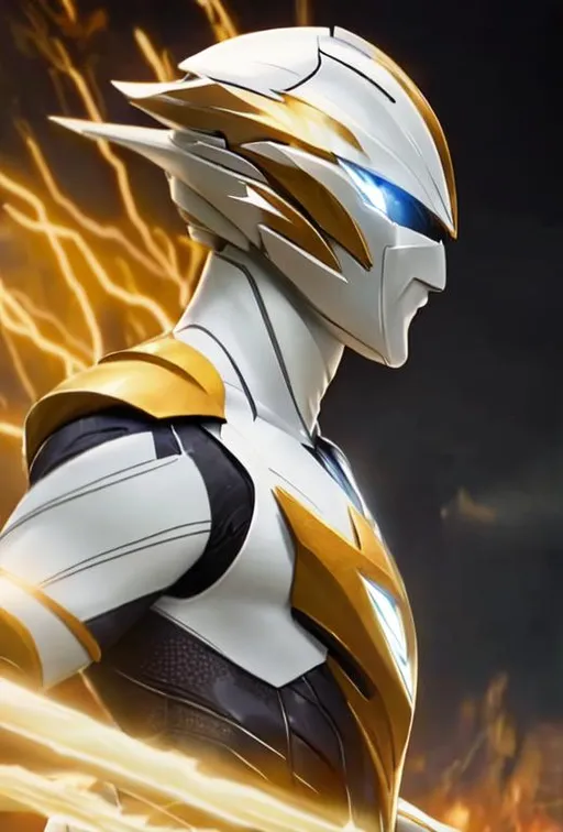 Prompt: Savitar suit with pure white lightning running in the speedforce on high quality 4k