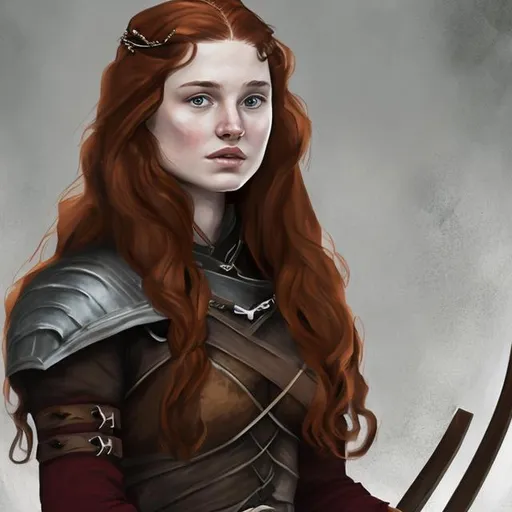 Prompt: Alicent Hightower, brownish-reddish hair, young woman, thrones