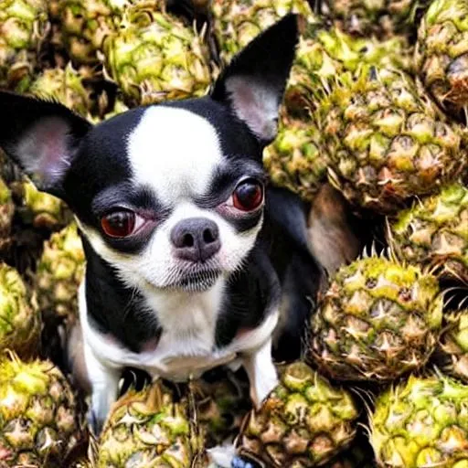Prompt: Demonic Bulging Eyes, Chihuahua, Hellish Pineapple Roach Investors 
