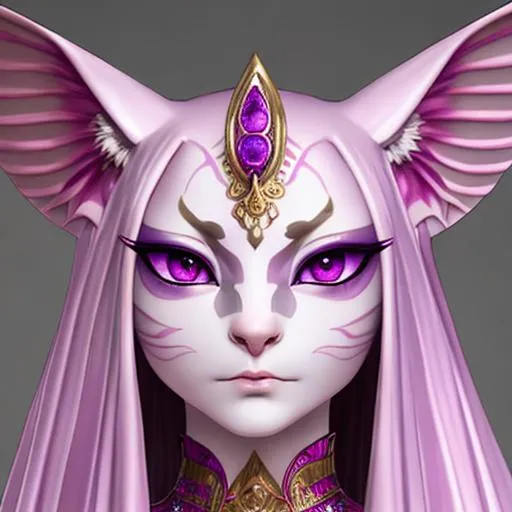 Prompt: sphynx, pink skin detailed skin,  detailed large eyes, purple eyes, scar on nose,  highly detailed face, highly detailed skin, highly detailed, cute, adorable.