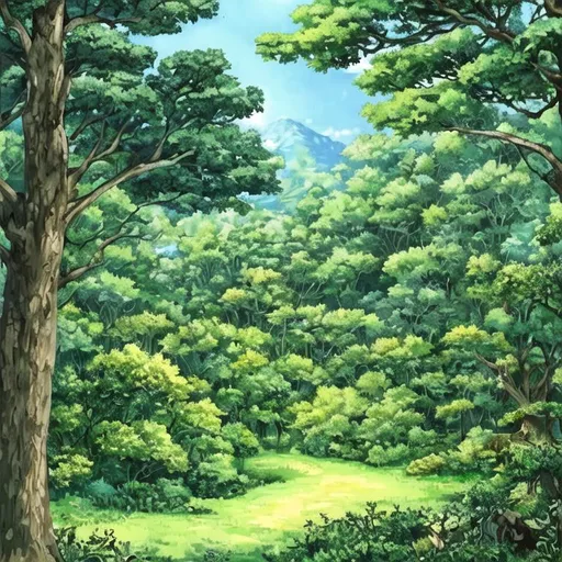 Prompt: Anime Forest Landscape