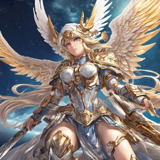 Prompt: Celestial Valkyrie high detail, high resolution, 9:16 aspect ratio, anime art style 