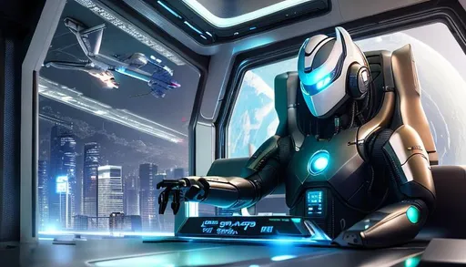 Prompt: a spaceship pilot in a reflective suit with robotic limbs, laying down in a pod, in a cyberpunk setting, cyborg, implants, high details, realistic , professionally colour graded, photorealism, 8k, grim dark lighting, art by sakimichan