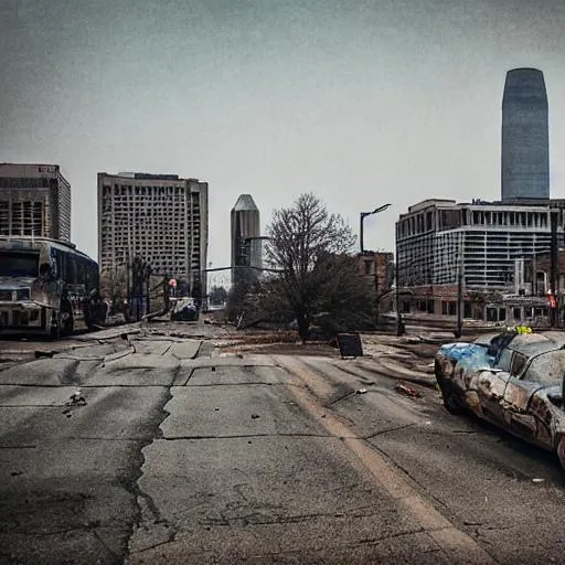 Prompt: post apocalyptic st. louis