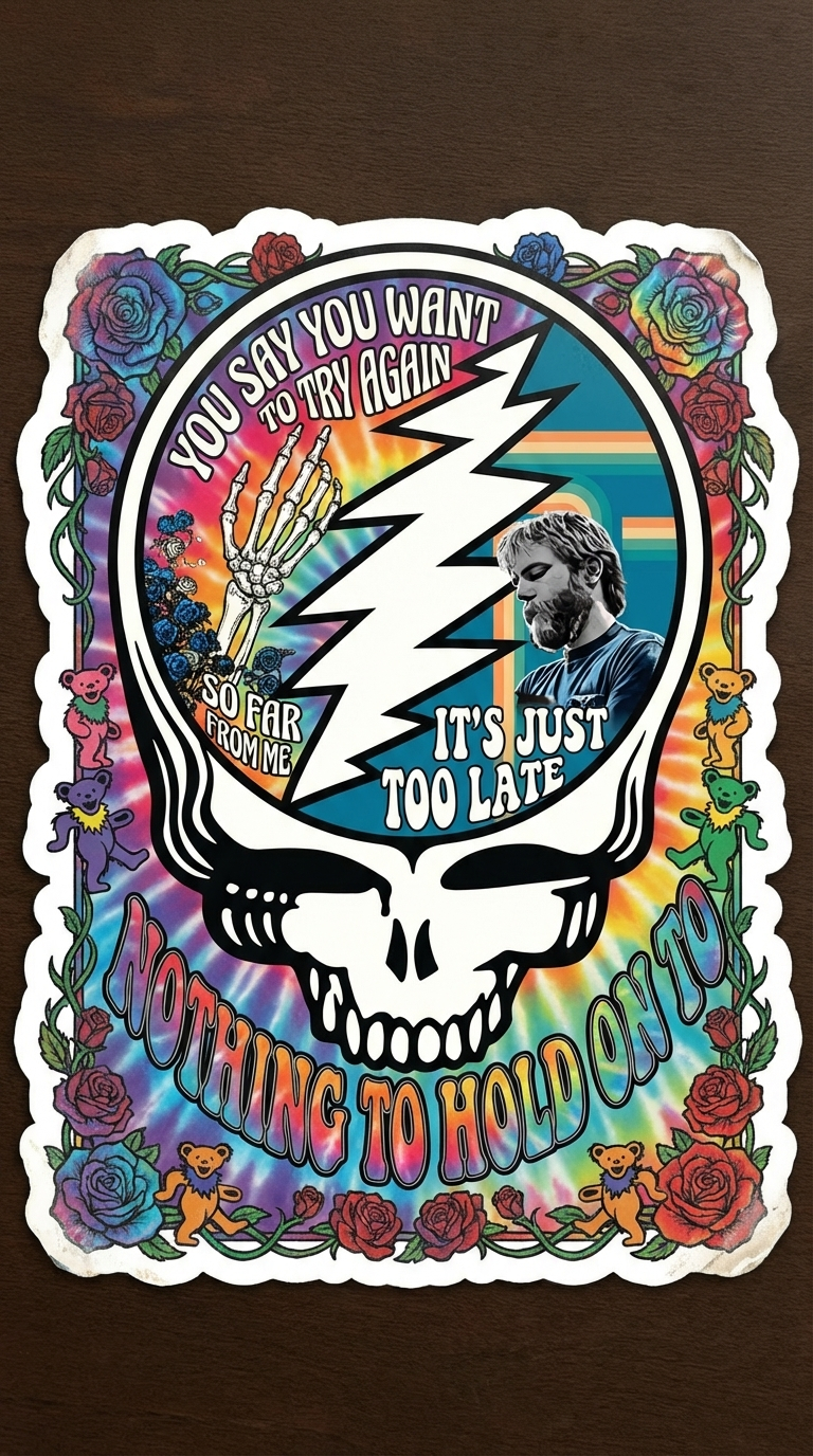Create a Grateful Dead themed sticker based on these...