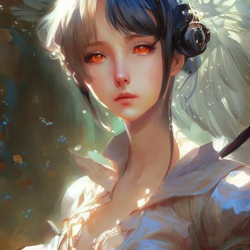 Prompt: pretty anime girl painting by gaston bussiere, craig mullins, j. c. leyendecker, Krenz Cushart + Artgerm , wet-on-wet technique, oil painting texture