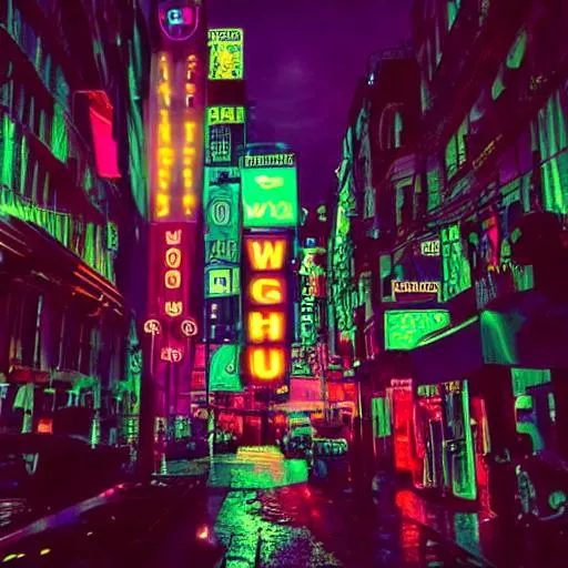 night city, neon lights, | OpenArt