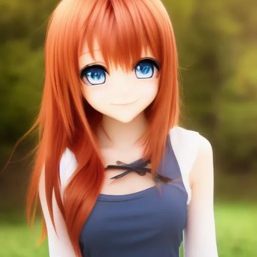 Anime girl with red hair | OpenArt
