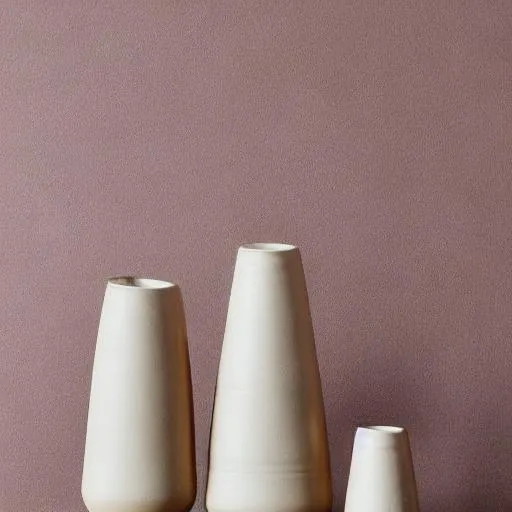 Prompt: Illustration of a minimal tall beige Ceramic vase with two small handles