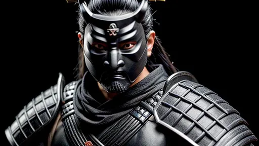 Prompt: Intricately detailed Samurai in Dark grey and Black Colors, Wearing a Oni Mask on half his face, Ronin, Photorealistic, Film Quality, Filmic, Hyperrealistic, Hyperdetailed, Japanese Aesthetic, Beautiful Sword Detail, Striking eyes, Inspired by a young Hiroyuki Sanada, dynamic lighting, Striking, Action pose, Movie Quality