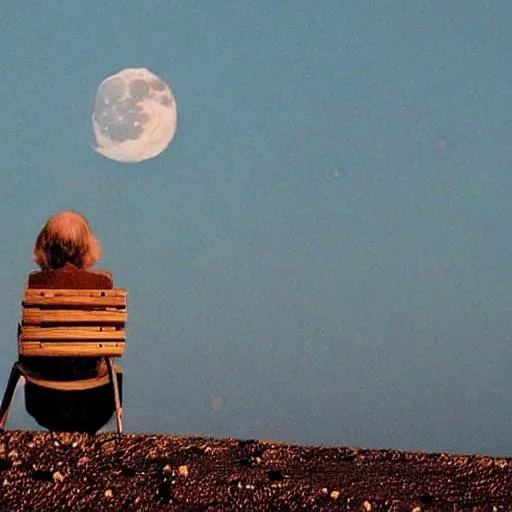 Prompt: I sit by myself talking to the moon