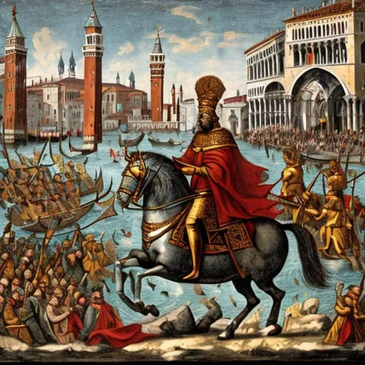 Prompt: Charlemagne conquers the Republic of Venice