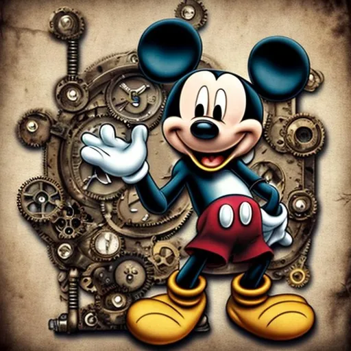 Prompt: mickey mouse steampunk