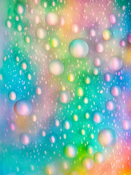 Prompt: Swirling pastel image of bubbles and droplets, vibrant and pastel colors, high quality, abstract, dynamic, bubble art, splashes of color, flowing shapes, dynamic and vibrant, vibrant bubbles, vibrant droplets, modern, artistic, colorful, vibrant Lighting, abstract art, pastel