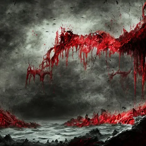 Prompt: The depths of the blood sea
